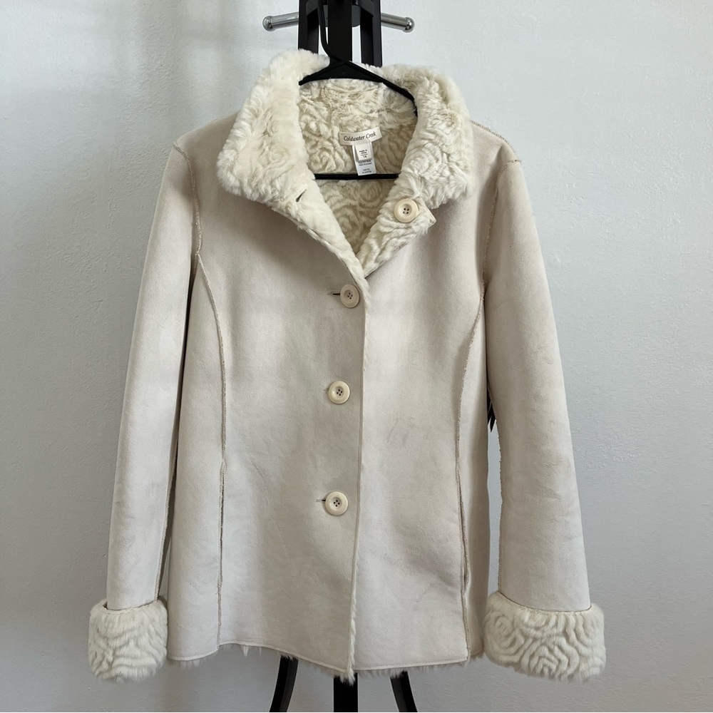 Coldwater Creek Cream Suede Jacket coat